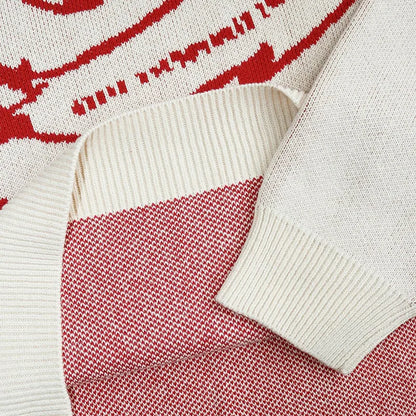 Y2K Paper Planes Crewneck Knitted Sweater