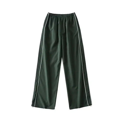 Y2K Parachute Joggers Army Green Trousers