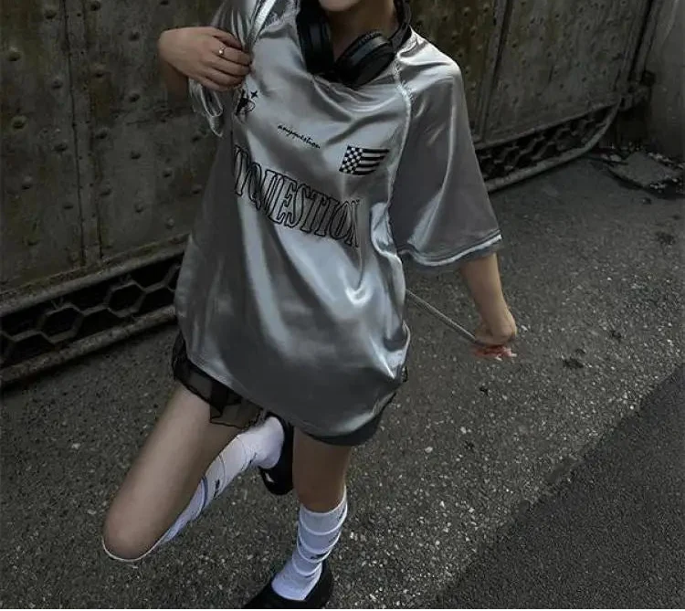 Y2K Patchwork Sliver Graphic Jersey