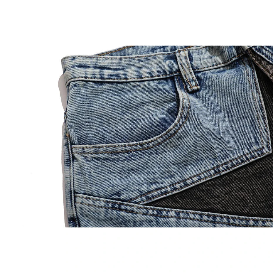 Y2K Patchwork Star Denim Shorts Jorts
