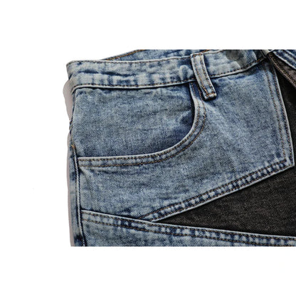 Y2K Patchwork Star Denim Shorts Jorts
