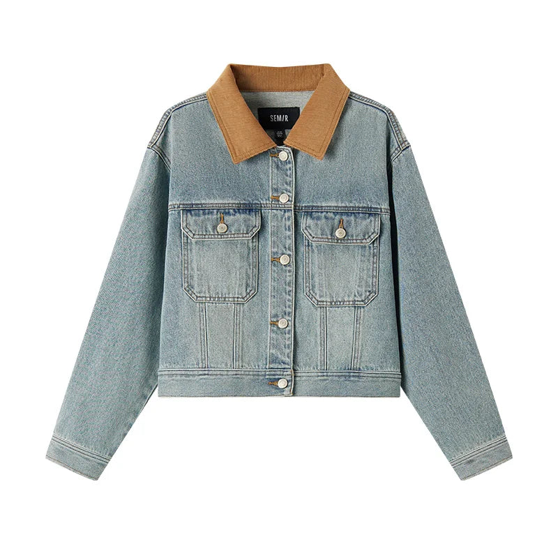 Y2K Petite Cropped Retro Denim Jacket