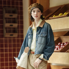 Y2K Petite Cropped Retro Denim Jacket