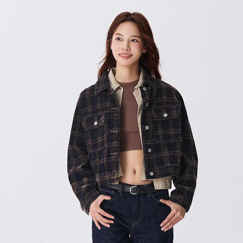 Y2K Petite Cropped Retro Denim Jacket