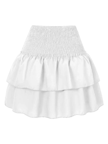 Y2K Pleated Beached Ruffle Mini Skirt