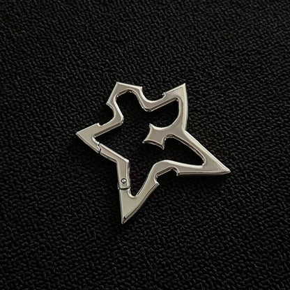 Y2K Pointed Star Belt Loop Carabiner Keychain