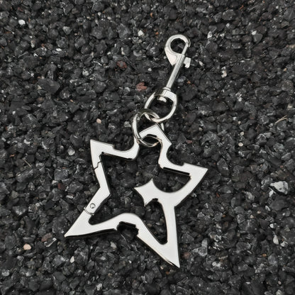 Y2K Pointed Star Belt Loop Carabiner Keychain