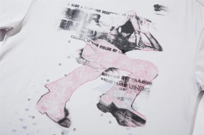 Y2K Portrait Print Graphic T-shirt