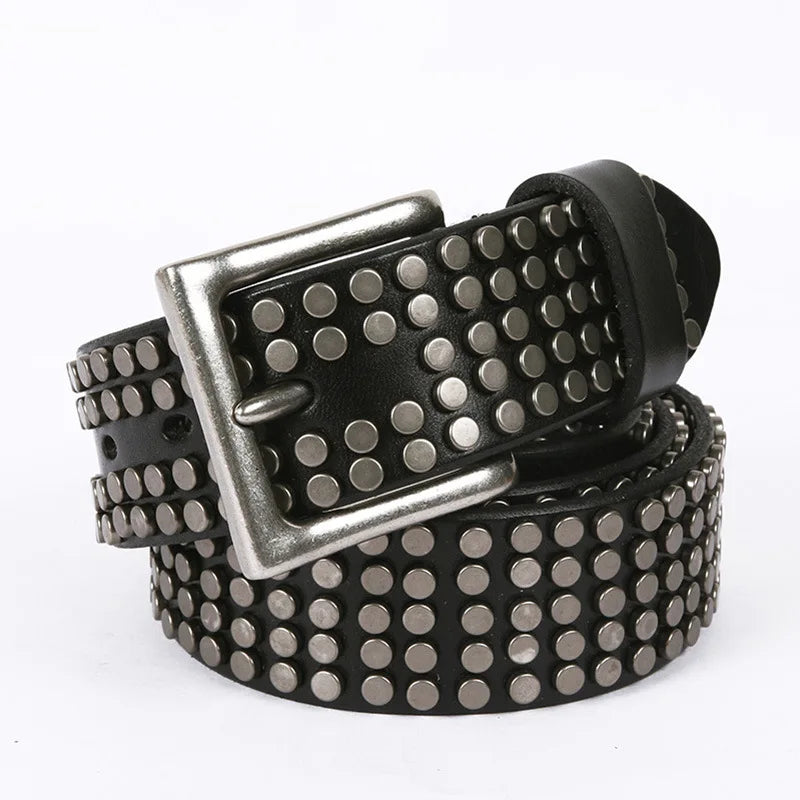 Y2K Punk Rivet Leather Belt