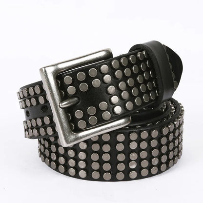 Y2K Punk Rivet Leather Belt