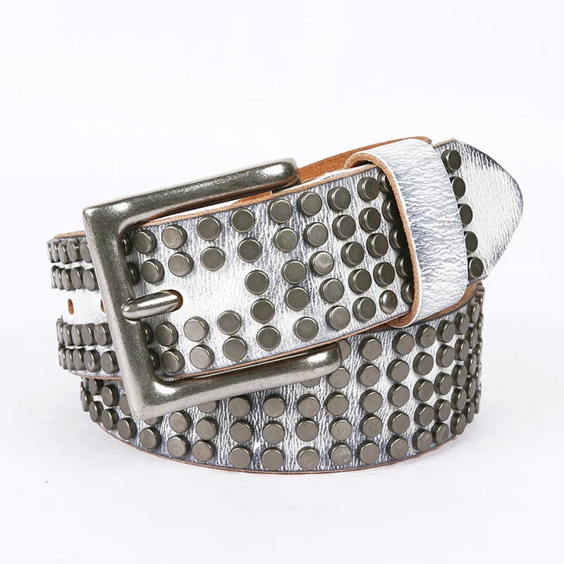 Y2K Punk Rivet Leather Belt