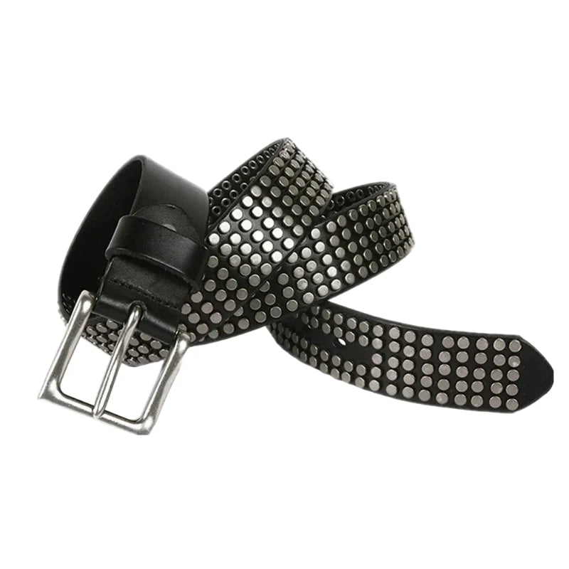 Y2K Punk Rivet Leather Belt