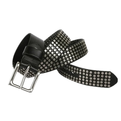Y2K Punk Rivet Leather Belt