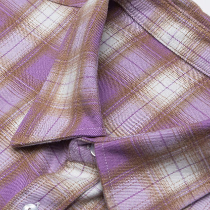 Y2K Purple Plaid Long Sleeve Button Down Shirt