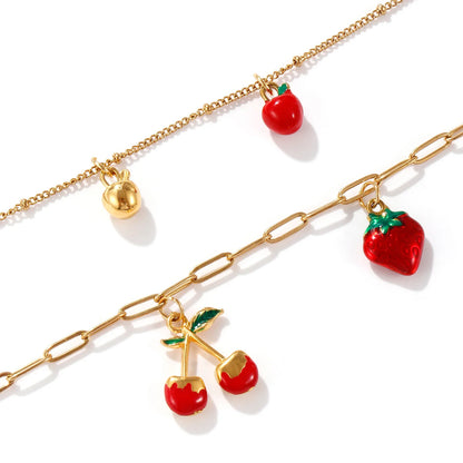 Y2K Red Fruit Pendant Necklace