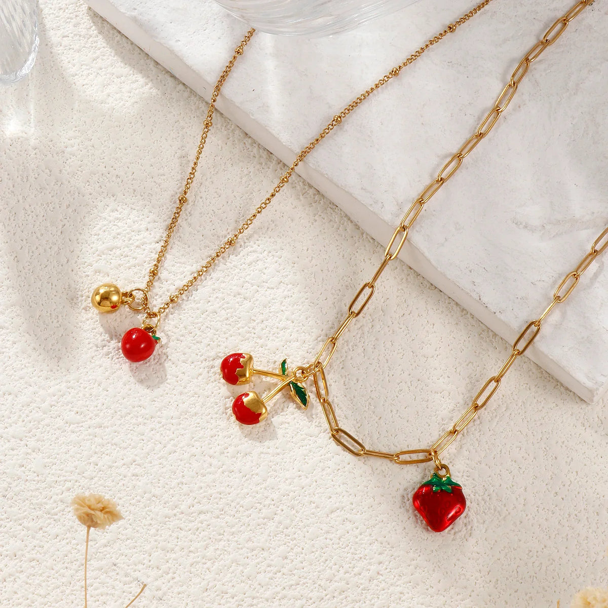 Y2K Red Fruit Pendant Necklace
