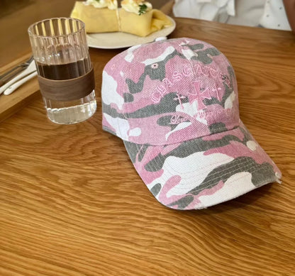 Y2K Retro Cross Camo Baseball Cap
