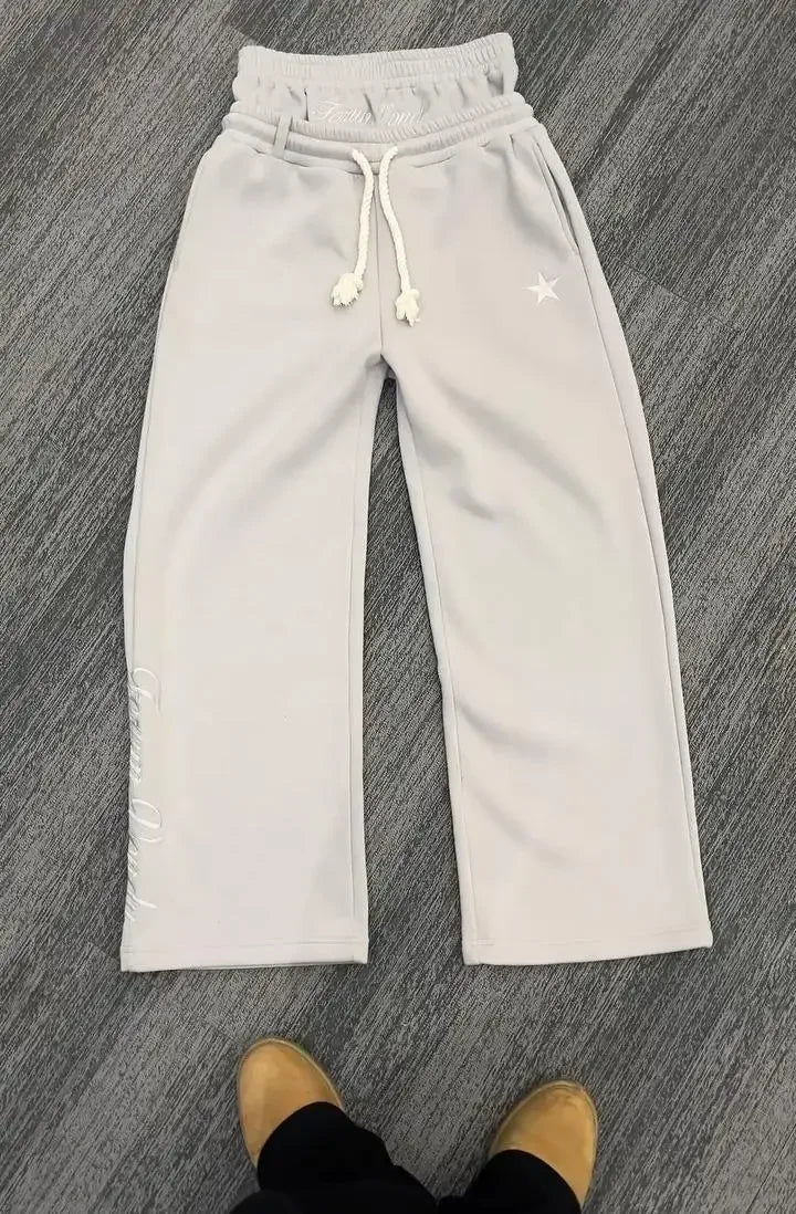Y2K Retro Double Layer Sweatpant Joggers Trousers