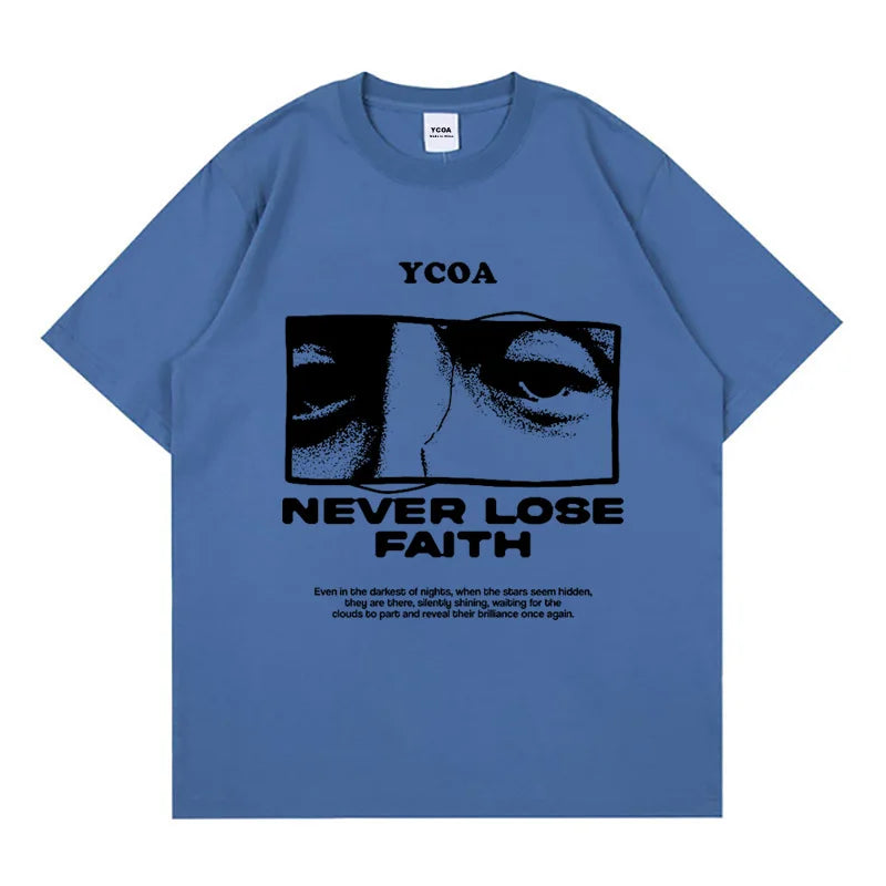Y2K Retro "Never Lose Faith" Graphic T Shirt