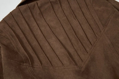 Y2K Retro Spliced Faux Suede Leather Jacket