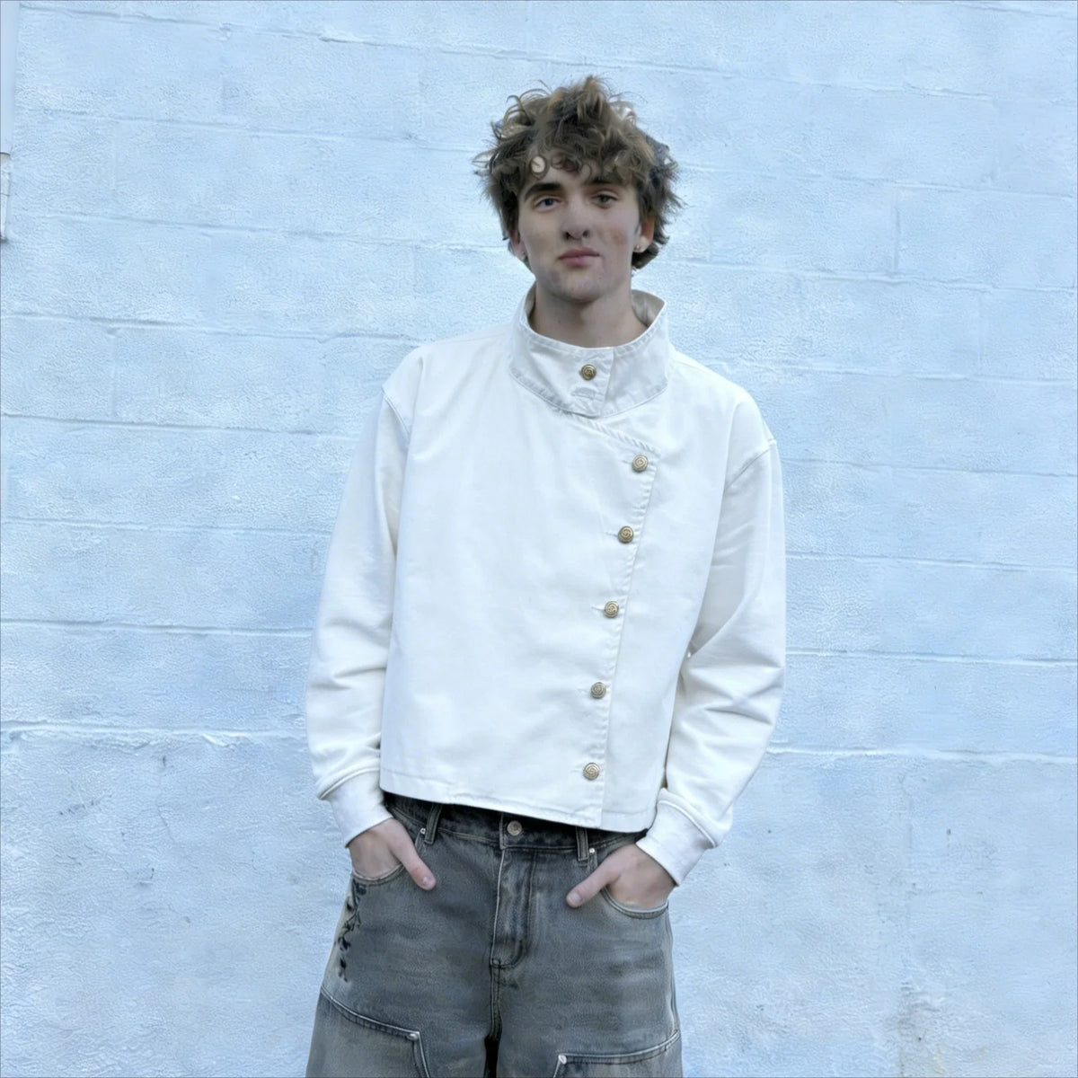 Y2K Retro White Fencing Jacket