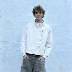 Y2K Retro White Fencing Jacket