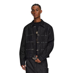 Y2K Rivet Clasp Raw Denim Jacket