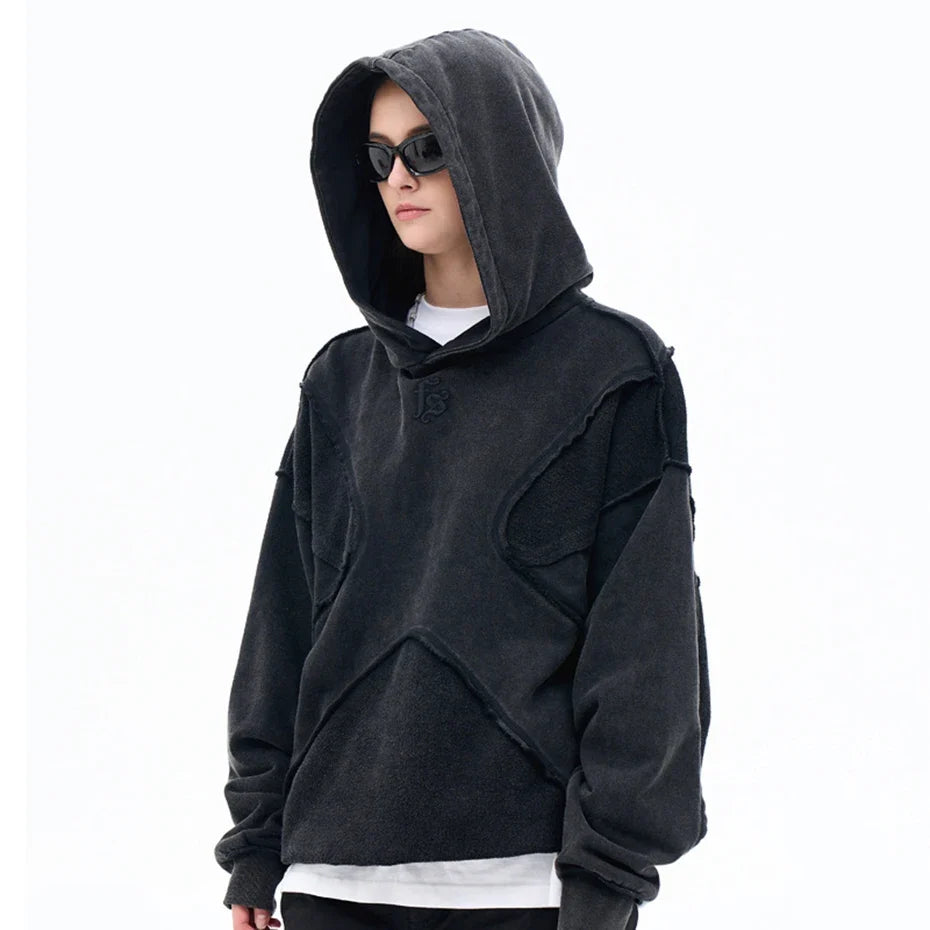 Y2K Rough Cut Segmented Hoodie
