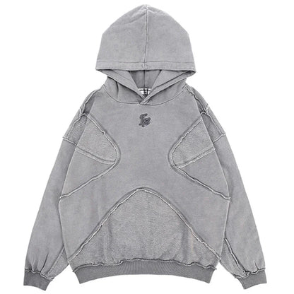 Y2K Rough Cut Segmented Hoodie