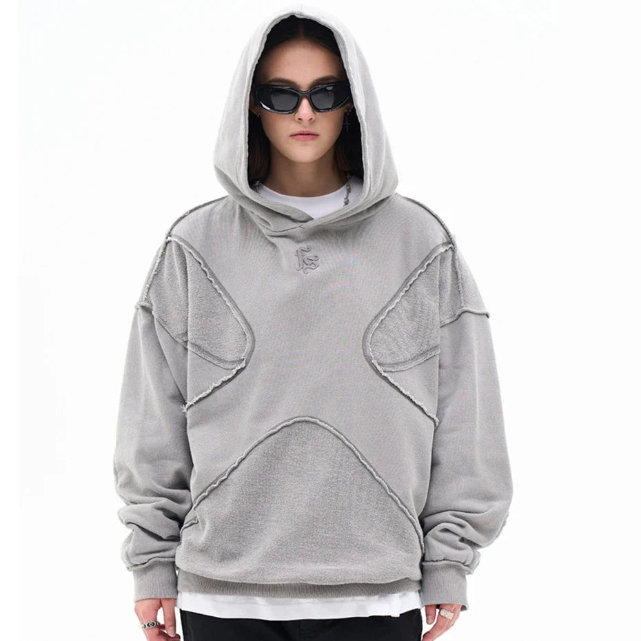 Y2K Rough Cut Segmented Hoodie