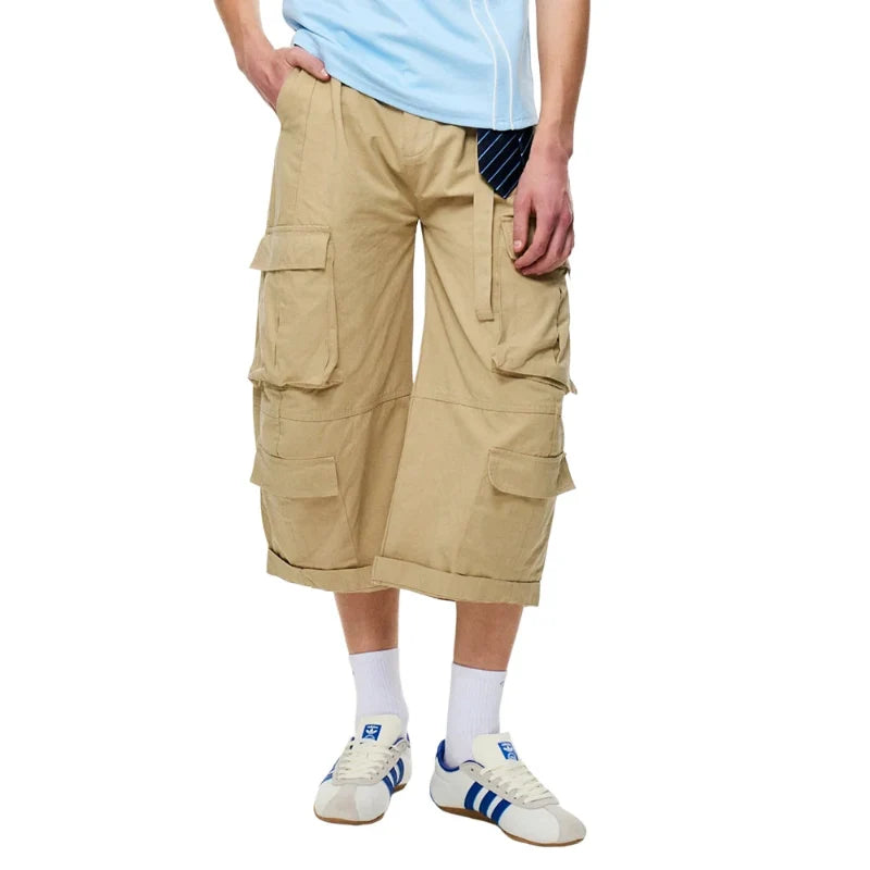 Y2K Safari Style Barrel Baggy Cargo Shorts Jorts