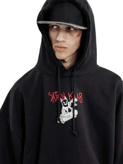Y2K Satan Skateboard Graphic Hoodie