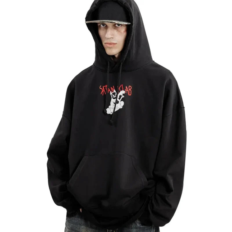 Y2K Satan Skateboard Graphic Hoodie