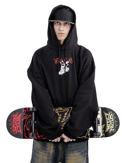 Y2K Satan Skateboard Graphic Hoodie