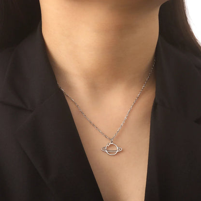 Y2K Saturn Planet Pendant Necklace