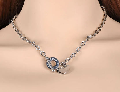 Y2K Scriptured Heart Charm Pendant Necklace