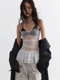 Y2K See Through Mesh Tank Top