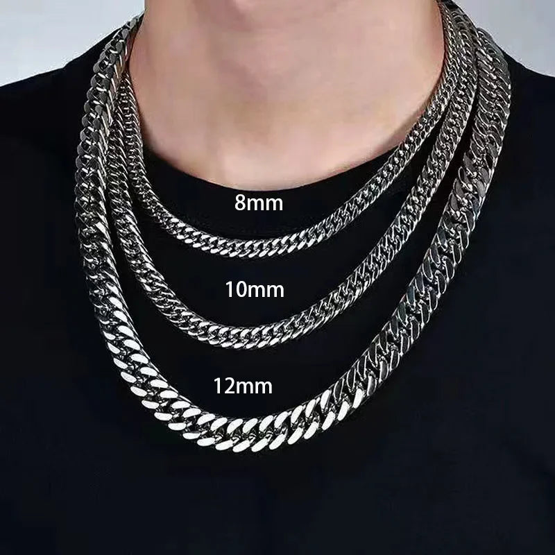 Y2K Silver Cuban Chain Necklace