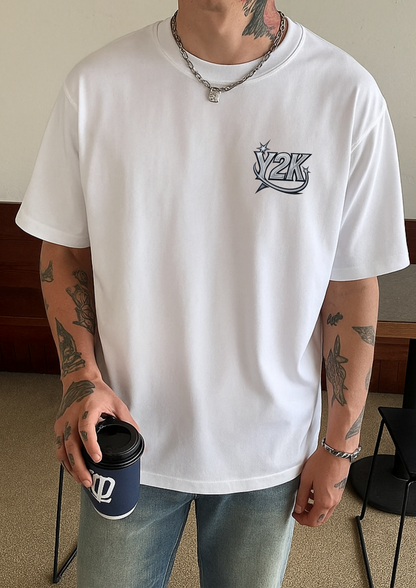 Y2K Silver Star Graphic Heavyweight T-Shirt