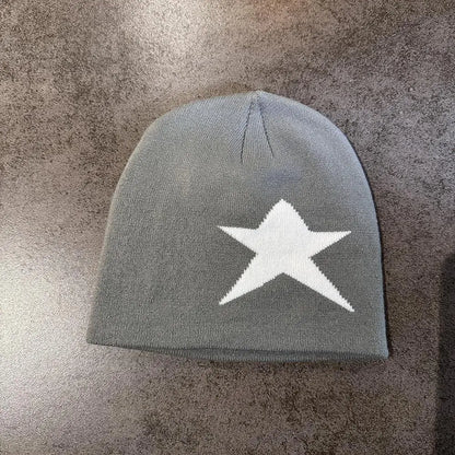 Y2K Single Star Graphic Beanie