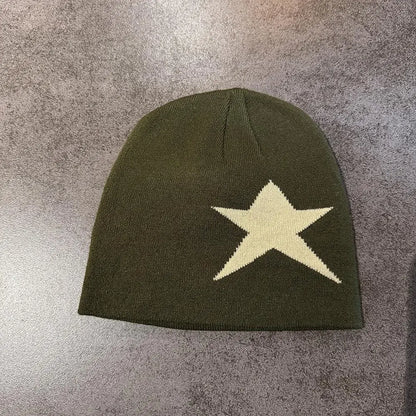 Y2K Single Star Graphic Beanie