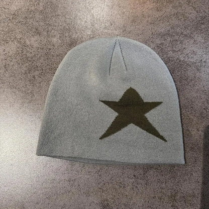 Y2K Single Star Graphic Beanie