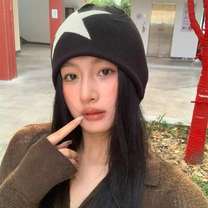 Y2K Single Star Graphic Beanie