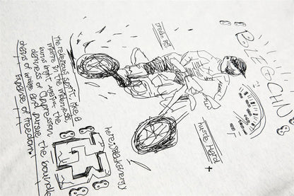 Y2K Sketchbook Bike Graphic Long Sleeve Top