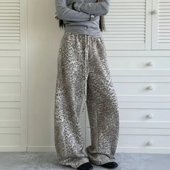 Y2K Snow Leopard High Waist Sweatpants Joggers Trousers