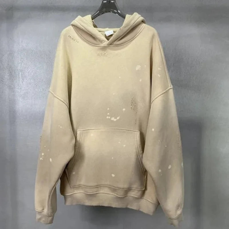Y2K Speckled Ink Faded Distressed Baggy Hoodie