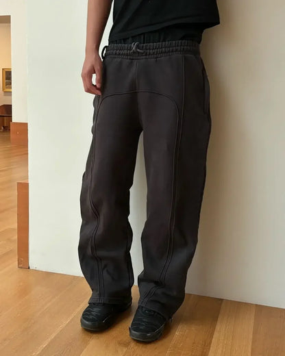 Y2K Spliced Straight Leg Sweatpants Jogger Trousers