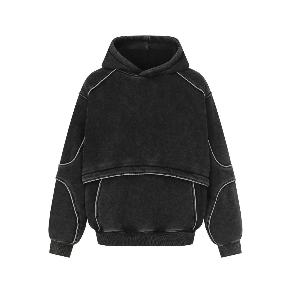 Y2K Spliced Washed Hoodie