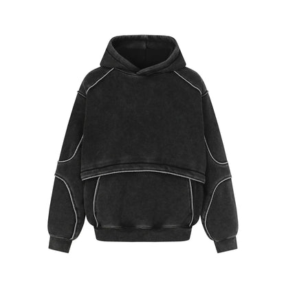 Y2K Spliced Washed Hoodie