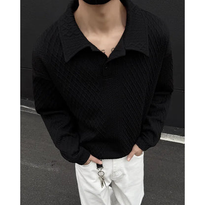 Y2K Spring Lapel Kitted Jumper Sweater
